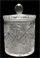 Stunning Lidded Crystal Biscuit Jar