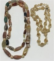 Vintage Heavy Stone-Type Bead Necklaces