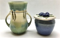 Two Art Glaze Pottery Vases