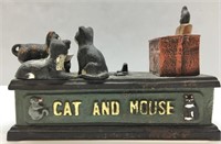 Cast Iron Cat & Mouse Bank