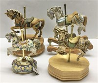 Four Elegant Carousel Horses