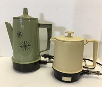 Two Vintage Working Coffee Pots