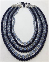 Vintage Six-Strand Costume Bead Necklace