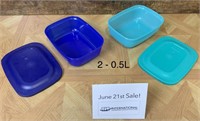 2 Tupperware Small Food Storage Containers
