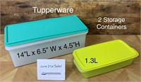 2 Tupperware Food Storage Containers