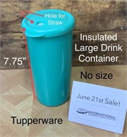 Large Insulated Tupperware Beverage Container
