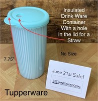 Large Insulated Tupperware Beverage Container