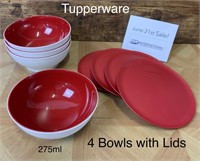 4 pc Tupperware Bowl Set w. Lids