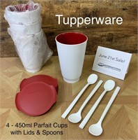 Tupperware 4 pc Parfait Set w. Lids