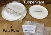 4 Tupperware Party Plates