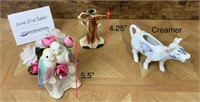 2 Figurines/Cow Creamer