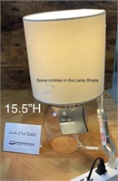15.5" Glass Base Table Lamp