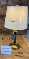 19" Faux Brass Base Table Lamp