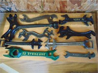 Various Implement Wrenches on Display Board