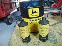 3 John Deere Metal Cans