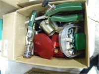 box of mec parts powder bushings and charge bars