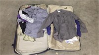 Suit bag with misc shirts, mostly 17.5 34/35 or XL