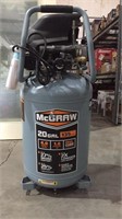 McGraw 20 gal air compressor, works, no wheels
