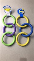 3 rubber chain dog toys