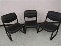 (3) Matching Desk Chairs, Black