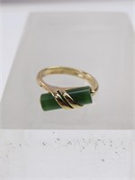 Avon Gold Toned with Emerald Stone Ring
