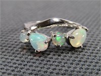 14K GOLD ON STERLING OPAL RING SIZE 8