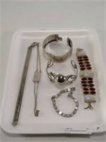 TRAY: STERLING BRACELETS & CUFFS