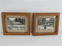 TRAY: 2 FRAMED JOHN GEERTS FRAMED PRINTS