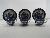 TRAY: 3 BOOTH'S "REAL OLD WILLOW" CUPS & SAUCERS