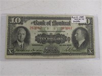TRAY: 1935 BANK OF MONTREAL $10 BANK NOTE