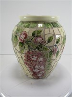 9" FLORAL MOSAIC VASE