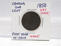TRAY: 1858 CDN ONE CENT COIN
