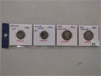 TRAY: SLEEVE OF SILVER FOREIGN COINS