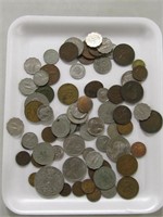 TRAY: QTY. FOREIGN COINS