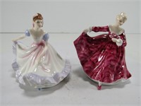 TRAY: TWO 3.75" ROYAL DOULTON FIGURINES