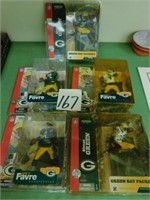 5 Green Bay Packers Figurines - Favre & Green
