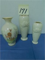 3 Lenox Vases