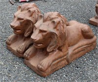 (2) Concrete Lion Statues