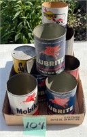 Mobil & Sunoco Oil Cans