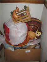 Box of Thanksgiving Dishes & Decor