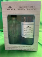 Glass hand soap dispenser and refill