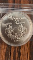1976 Montreal Olympics $5 Silver Round