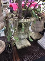 Pair of small concrete urns