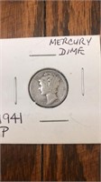 1941 P Mercury Dime