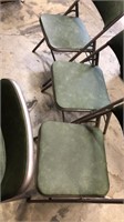 (4) Green Padded Folding Chairs