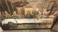 Vintage Large Framed Last Supper Picture
