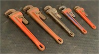 (5) Ridgid Pipe Wrenches