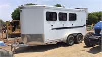 2014 C M 3 Horse Slant Trailer W/ Tack Room