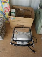 Lots of dishware electric knife and Penny press
