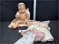 Vintage Doll w/ Misc Clothes